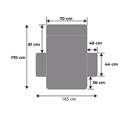 Cubierta de doble cara para sofá de 1 plaza impermeable 70 x 170 cm