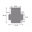 Cubierta de doble cara para sofá de 1 plaza impermeable 70 x 170 cm