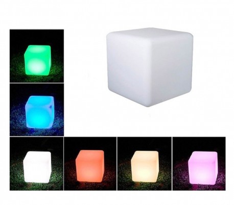 370582 Set 3 cubos LED Multicolor cromoterapia luz para ambiente nocturna 6.5 cm
