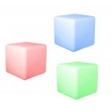 370582 Set 3 cubos LED Multicolor cromoterapia luz para ambiente nocturna 6.5 cm