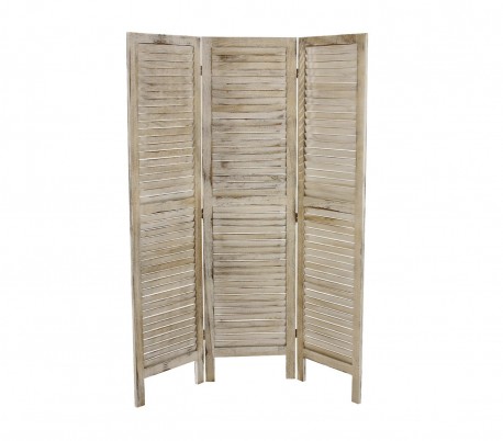394502 Biombo de 3 paneles moderno mod. Clásico en madera natural 170x40 cm