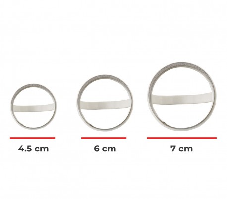 214282 Conjunto de 3 moldes cortapasta WelkHome ideal para galletas y ravioles