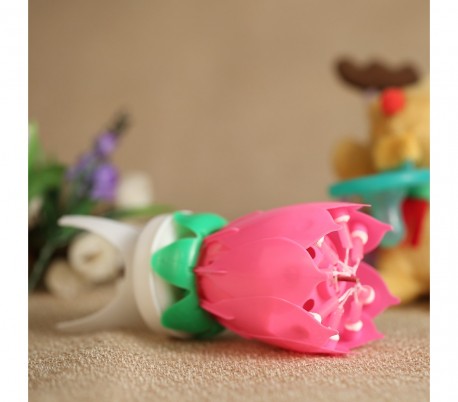 354544 Vela en forma de flor  musical con efectos de sonido y rotación