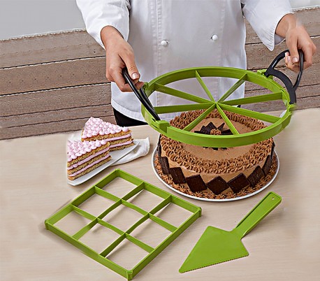 227688 Cortador de porciones a presión 32 cm WELKHOME forma redonda y cuadrada