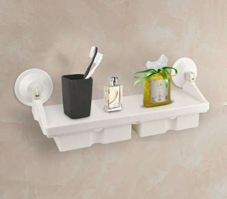 166499 Estante con ventosas y dos cajones resistentes RILUX 40 x 11 x 12 cm