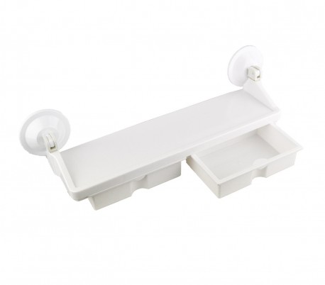 166499 Estante con ventosas y dos cajones resistentes RILUX 40 x 11 x 12 cm