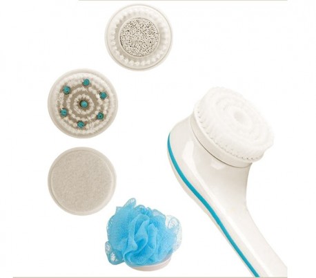 Cepillo de ducha 5 en 1 a baterías DOCCIA SPA masajes y limpieza para la espalda