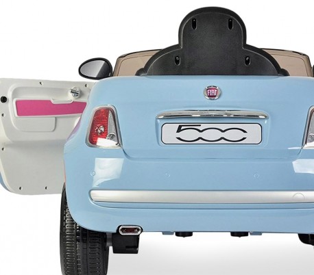 B90106 Coche eléctrico para niños FIAT 500 cabrio asiento cuero 12V Teledirigido