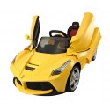 B81842 Coche eléctrico para niños FERRARI asiento de piel 12V con control remoto