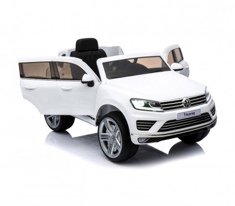 B81323 Coche eléctrico para niños SUV VOLKSWAGEN Touareg asiento de cuero 12V
