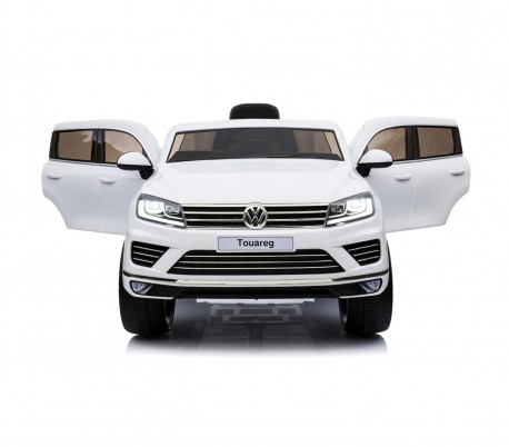 B81323 Coche eléctrico para niños SUV VOLKSWAGEN Touareg asiento de cuero 12V