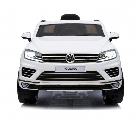 B81323 Coche eléctrico para niños SUV VOLKSWAGEN Touareg asiento de cuero 12V