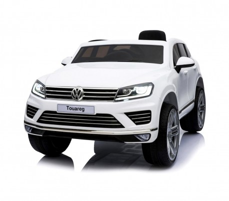 B81323 Coche eléctrico para niños SUV VOLKSWAGEN Touareg asiento de cuero 12V