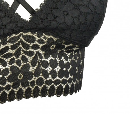 H823 Top con sujetador para mujer modelo SARAH las copas acolchadas con encaje