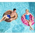 36118 Flotador en forma de rosquilla mordida inflable 107 cm chocolate o fresa