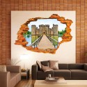 Vinilo 3D con efecto hiperrealista y motivo de CASTILLO MEDIEVAL (60 x 90 cm)