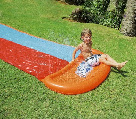 52208 Tobogán acuático doble H2O GO BESTWAY 549 cm para jardín