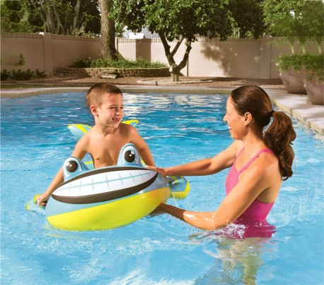 34085 Canoa FLOTANTE inflable para niños en forma de pez 107x98 cm Bestway