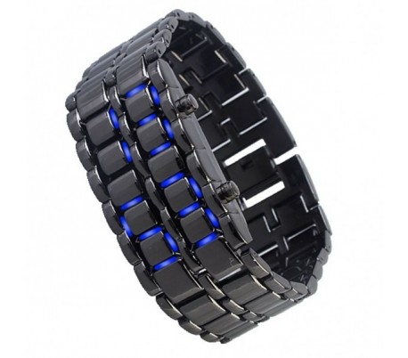 Reloj digital LED pulsera brazalete metal...