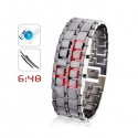Reloj digital LED pulsera brazalete metal hierro modelo samurai