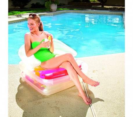 43023 Sofá colchoneta con respaldo BESTWAY plegable High Fashion 201 x 89 cm