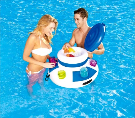43117 Nevera inflable con reposavasos BESTWAY Coolerz 70cm 12Lt y 6 espacios