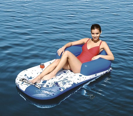 43130 Sillón colchoneta BESTWAY Coolerz 231x107cm con portavasos y respaldo