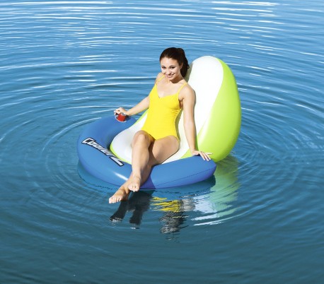 43136 Sillón inflable flotante BESTWAY Sit-N-Sun Coolerz 150x140cm con portavaso