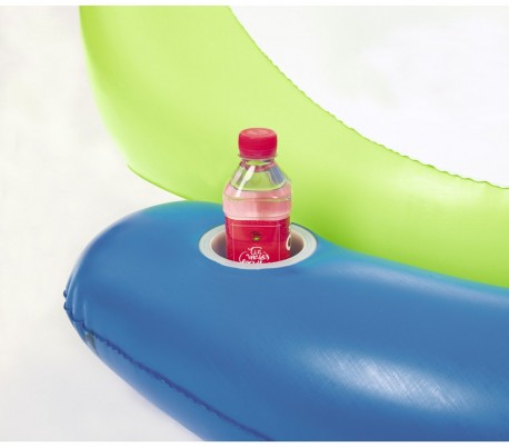 43136 Sillón inflable flotante BESTWAY Sit-N-Sun Coolerz 150x140cm con portavaso