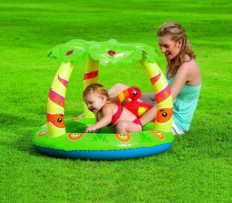 52179 Piscina de jungla BESTWAY on fondo inflable y cubierta 99x91x71 cm