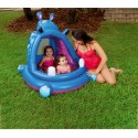 52218 Piscina hipopótamo BESTWAY con fondo inflable y parasol de 112x99x97 cm