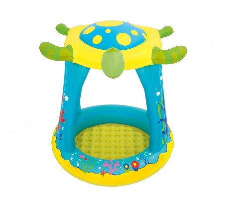 52219 Piscina de tortuga con fondo inflable paredes y cubierta 109x96x104cm