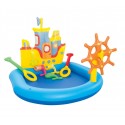 52211 Piscina inflable para jugar con barco timón y pez 140x130x104cm
