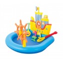 52211 Piscina inflable para jugar con barco timón y pez 140x130x104cm