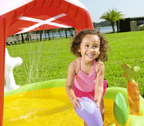 53065 Piscina play Center con juegos inflables modelo granja 175x147x102cm