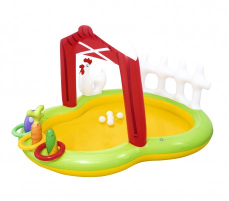 53065 Piscina play Center con juegos inflables modelo granja 175x147x102cm