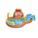 53069 Piscina Play Center modelo Volcán fondo inflable y tobogán 265x265x104cm