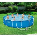 56595 Piscina Steel Pro Bestway con bomba de filtro diámetro 427 x 84 cm