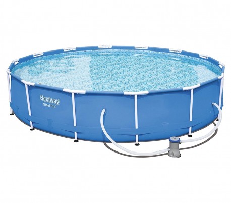 56595 Piscina Steel Pro Bestway con bomba de filtro diámetro 427 x 84 cm