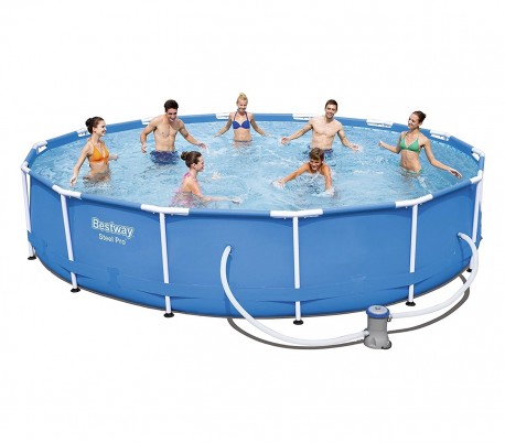 56595 Piscina Steel Pro Bestway con bomba de filtro diámetro 427 x 84 cm
