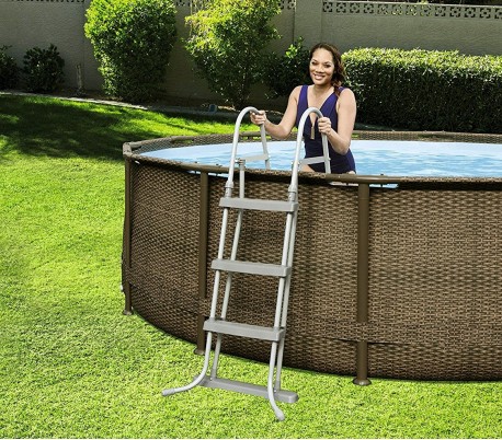 58330 Escalera Bestway para piscinas elevadas con 3 escalones 107 cm