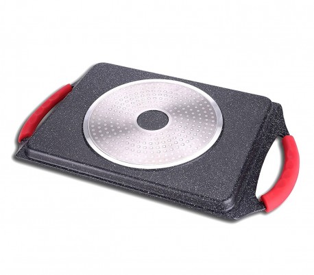 EN-22141 Placa de inducción volcánica con revestimiento de piedra 46x28x7 cm