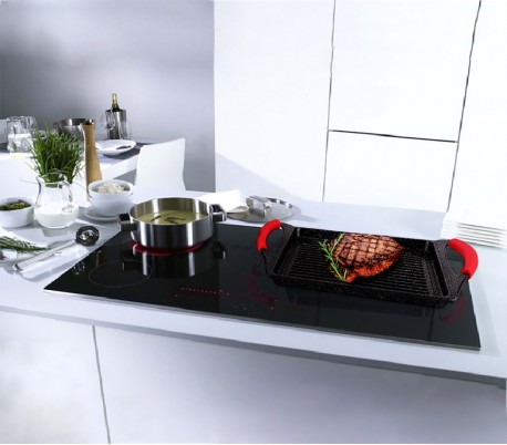 EN-22141 Placa de inducción volcánica con revestimiento de piedra 46x28x7 cm