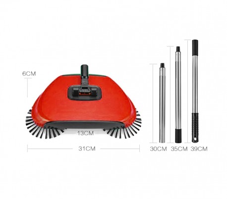 EN-221862 Escoba con 3 cepillos giratorios manuales sin electricidad y sin cable