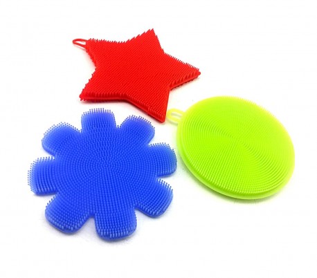 Juego de 3 esponjas de silicona BEST GRIP SPONGE con cerdas suaves de limpieza