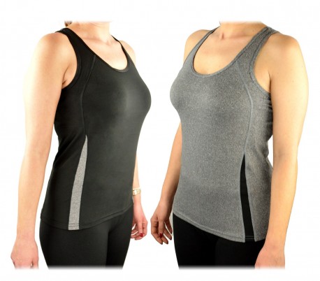 Pack de 4 camisetas sin mangas para mujer en tejido transpirable para fitness