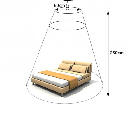 176740 Mosquitera para cama de cortina 60 x 250 x 1200 cm EVERTOP