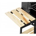 429754 Barbacoa de carbón en acero y madera y ruedas para transportar 58x33x68cm