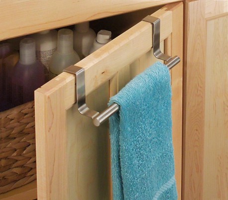 061008 Toallero en acero para colgar WELKHOME ahorrador de espacio 36x8x6 cm