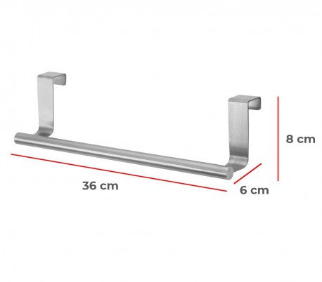 061008 Toallero en acero para colgar WELKHOME ahorrador de espacio 36x8x6 cm